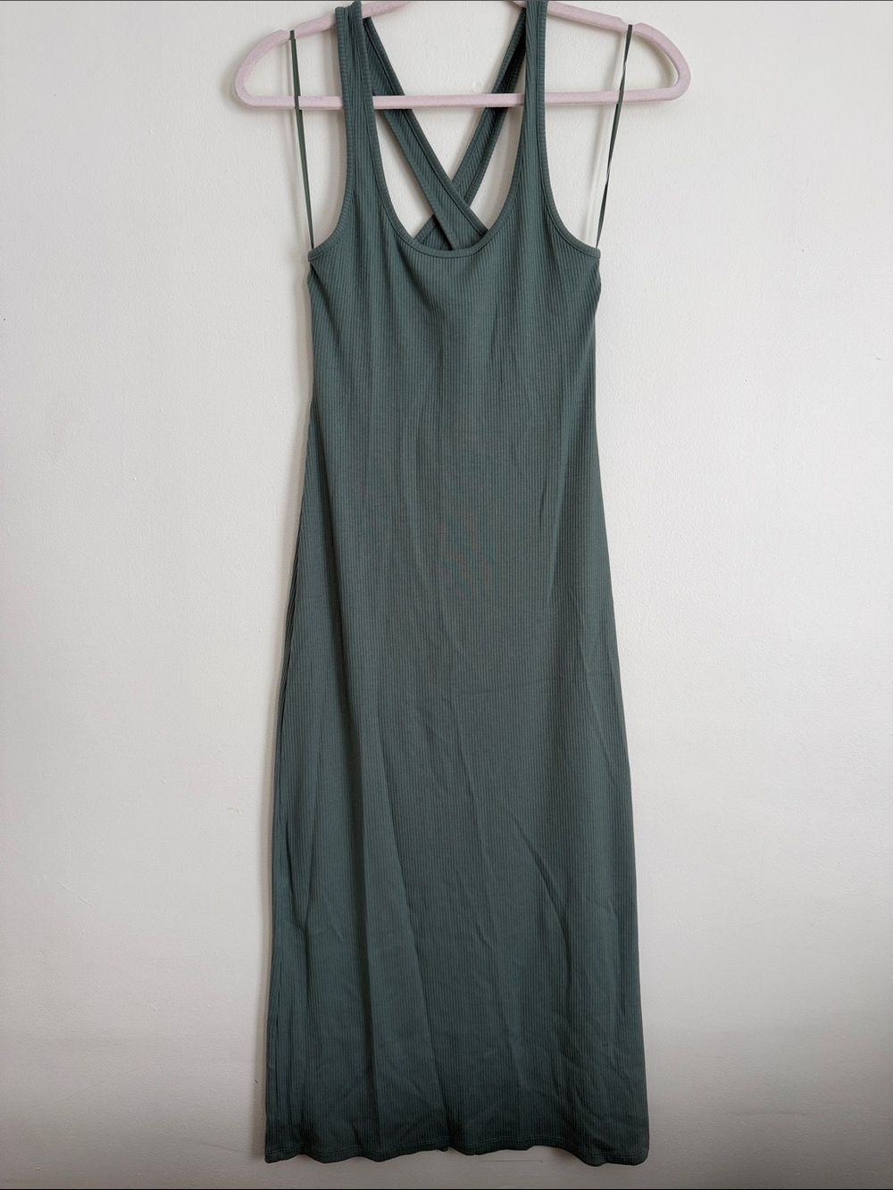 Jcrew Sleeveless Cross-Back Maxi Dress in Dusty Green